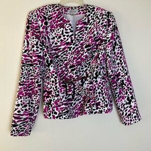 Isabella Belted Black, Pink and White Muti Color Blazer , Size 12​​​​​​